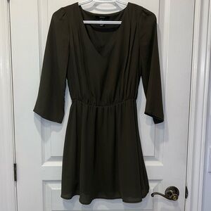 Forever 21 dark khaki green dress